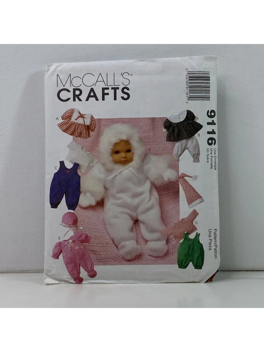 McCalls 9116 18 Inch Doll Clothes Pattern Uncut Vintage 1987 Snowsuit Overalls